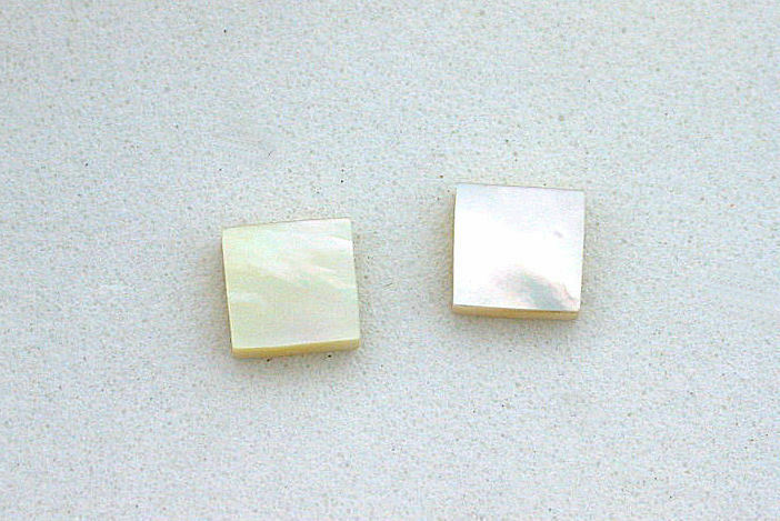 FOUR 6mm Flat Square Natural Mother Of Pearl Cabochon Cab Gemstone Gem T2A25